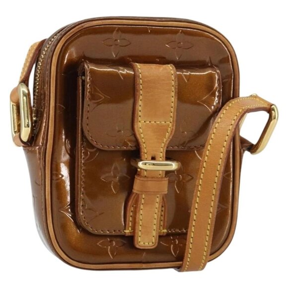 LOUIS VUITTON Monogram Vernis Christie PM Bag Bronze M91111 Auth ep12411